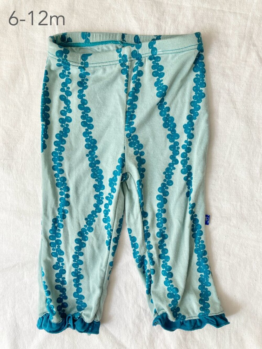 (🎨$3 PLAY) Kickee Pants 6-12 Months Baby Thin Bubble Blue Pants